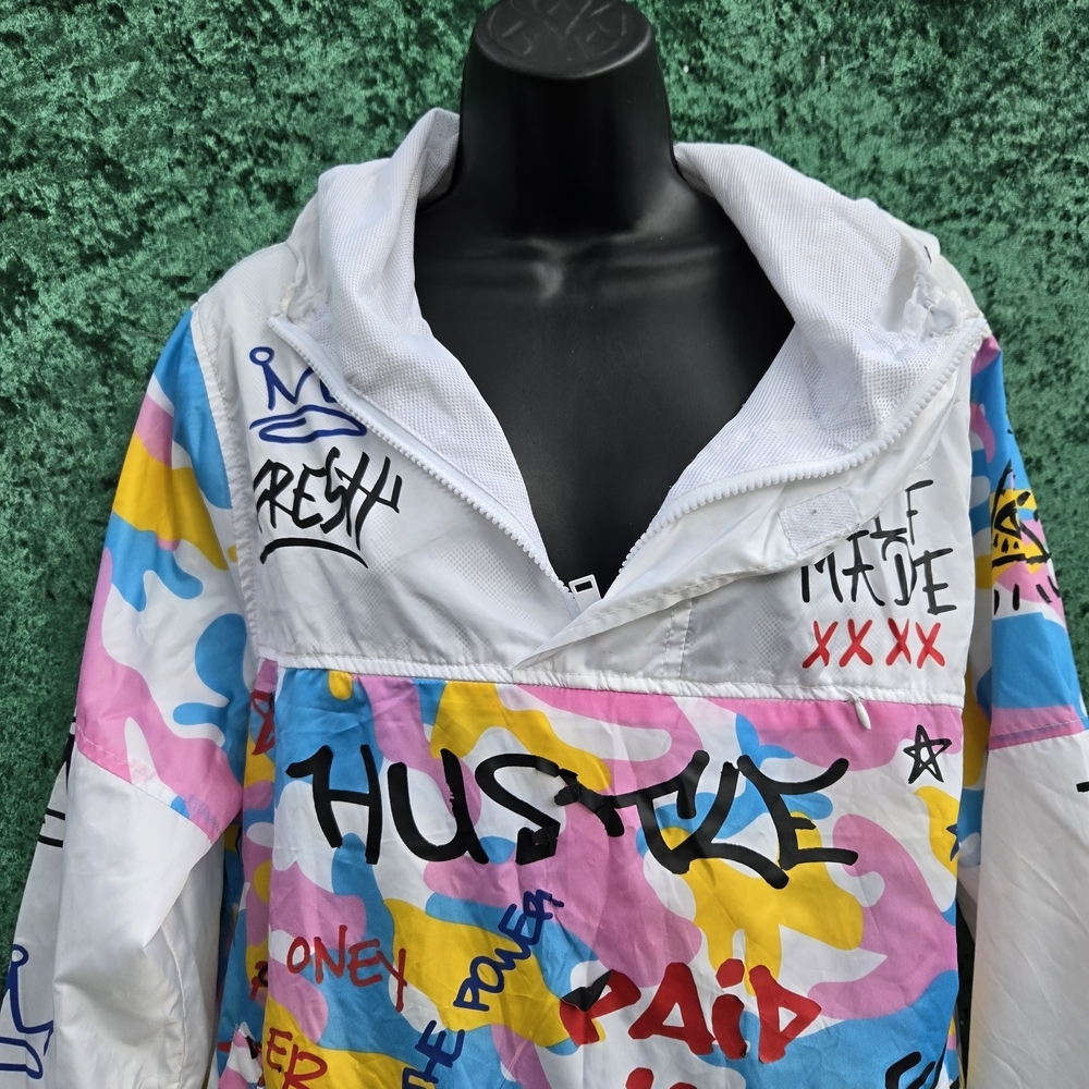 Graffiti Raincoat With Hood View 6